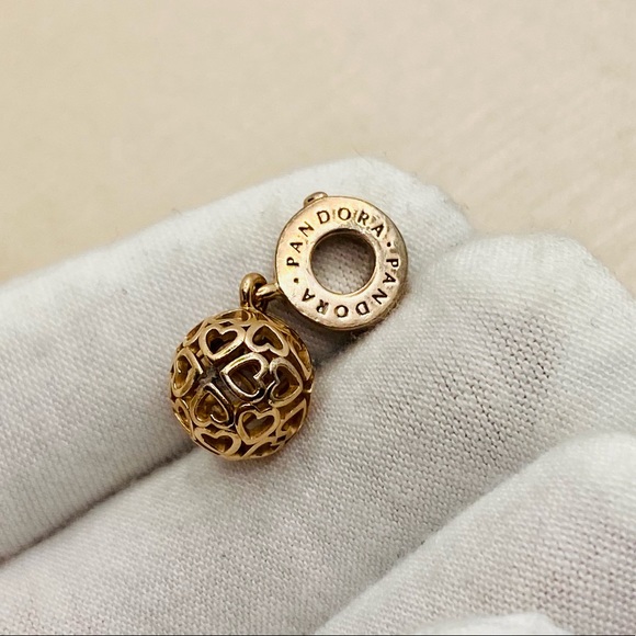 EUC Pandora 787255 Pandora Rose Harmonious Hearts Dangle Charm - Picture 4 of 8